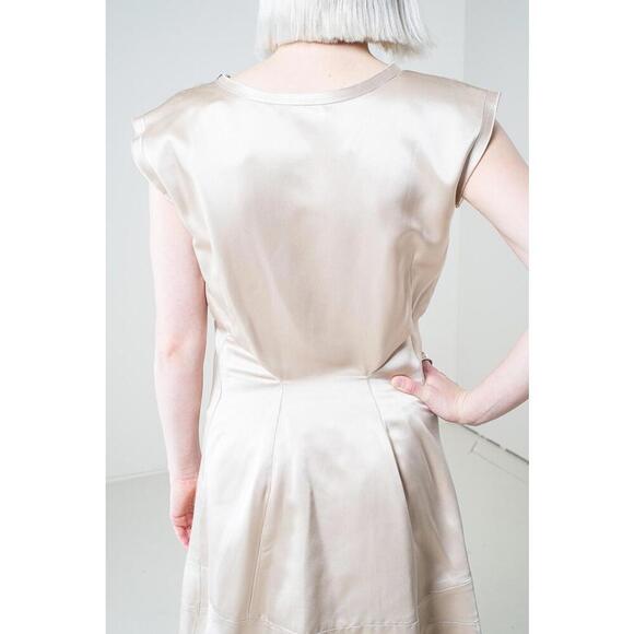 Jil Sander Beige Silk Sleevless Dress - Picture 5 of 8